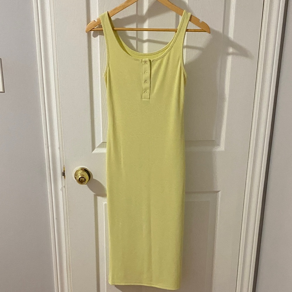 Yellow Sleeveless Midi Dress